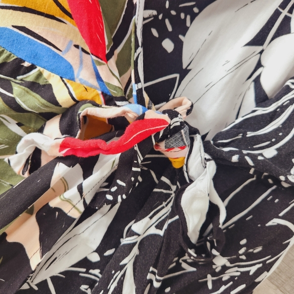 Eloquii Mixed Print Wrap Dress | Size 28 - Picture 4 of 8